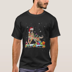 T-shirt Joyeux Noël Allemand Berger Chien Santa Hat Noël