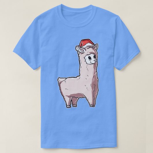 T-shirt Joyeux Noël Alpaca Santas Casquette Llama 3 (Design devant)
