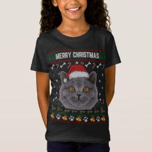 T-Shirt Joyeux Noël Anglais Shorthair Lover mignon laide