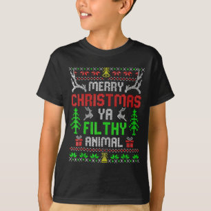 T-shirt Joyeux Noël Animal Filthy Ya Xmas Famille Pyjama