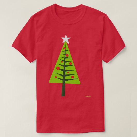 T-shirt Joyeux Noël Arbre (Design devant)