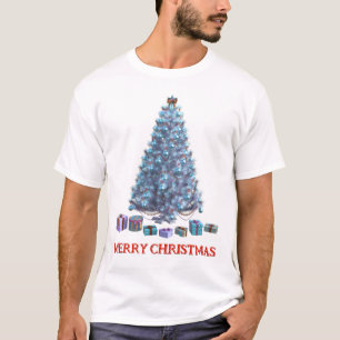 T-shirt Joyeux Noël. Arbre (conception 2) avec cadeaux