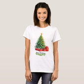 T-shirt Joyeux Noël, Arbre Décoré, (Devant entier)