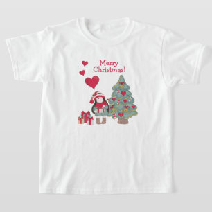 T-shirt Joyeux Noël - Arbre décoré et Fille