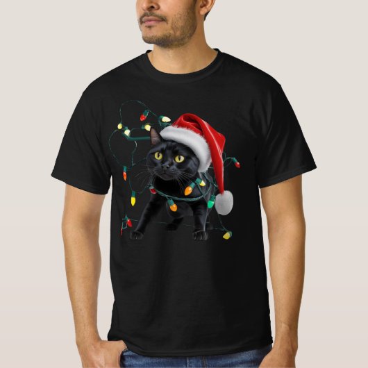 T-shirt Joyeux Noël au chat mignon (Devant)