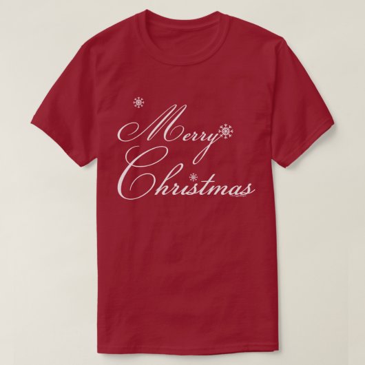 T-shirt Joyeux Noël avec des flocons de neige (Design devant)
