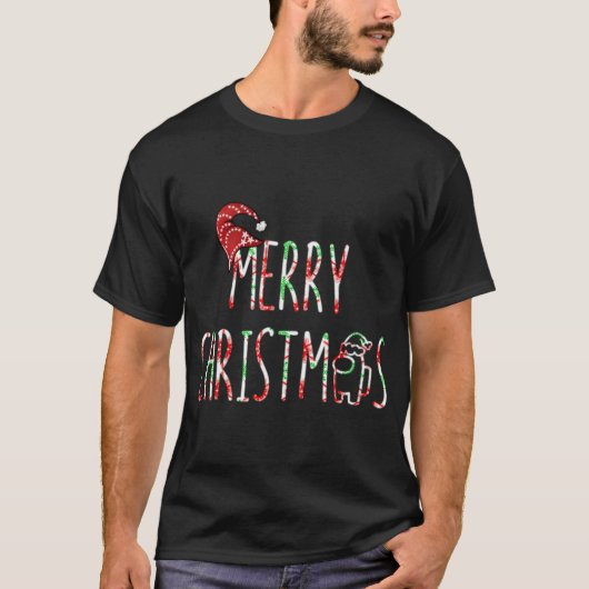 T-shirt Joyeux Noël avec Santa Hat (Devant)
