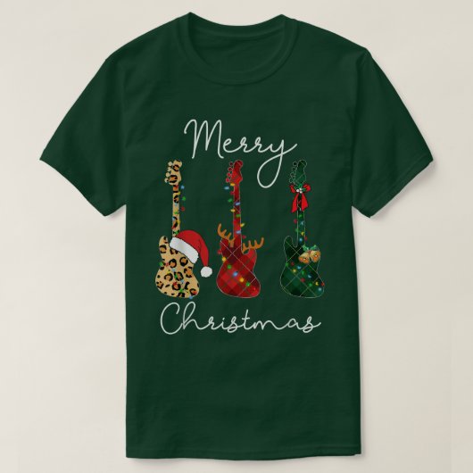 T-shirt Joyeux Noël basse guitare Png (Design devant)