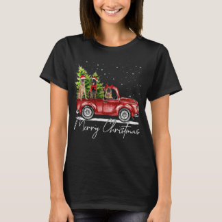 T-shirt Joyeux Noël Belge Malinois Père Noël Red Truck X