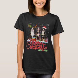 T-shirt Joyeux Noël Bernese Mountain Père Noël Reindeer Li