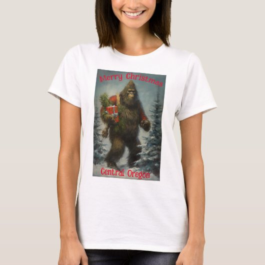 T-shirt Joyeux Noël Bigfoot Central Oregon (Devant)