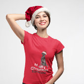 T-shirt Joyeux Noël Black Labrador Chien Santa Hat T-Shi