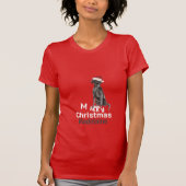 T-shirt Joyeux Noël Black Labrador Chien Santa Hat T-Shi (Devant)