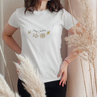 T-shirt Joyeux Noël botanique doré