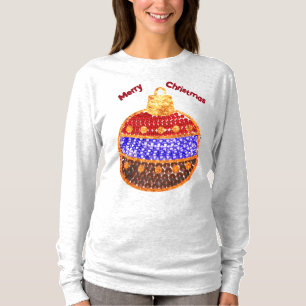 T-shirt Joyeux Noël - boule brillante à paillettes