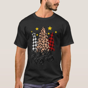 T-shirt Joyeux Noël Buffalo Plaid Rouge Léopard Arbre Hol
