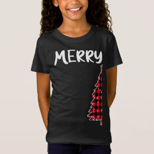 T-Shirt Joyeux Noël Buffalo Plaid Xmas Couples Ma