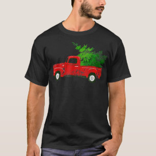 T-shirt Joyeux Noël Buffalo Truck Tree Red Plaid Pour H