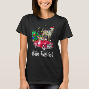 T-shirt Joyeux Noël Camion Rouge équitation Chèvre Père No