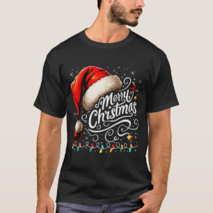 T-shirt Joyeux Noël Chapeau Rouge de Père Noël Xmas Famill