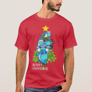 T-shirt Joyeux Noël Charkmas Arbre visage Masque Ornement
