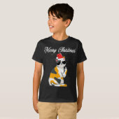 T-shirt Joyeux Noël Chat Doigt Moyen Rude Xmas Vilain C (Devant entier)