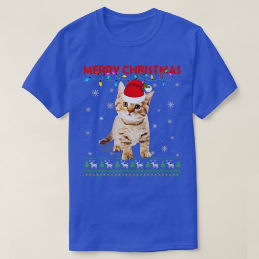 T-shirt Joyeux Noël Chat jumelé famille Pyjamas Meowy (Design devant)