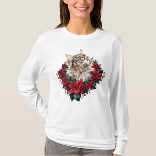 T-shirt Joyeux Noël chat Maine Coon