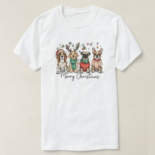 T-shirt Joyeux Noël Chien (Design devant)