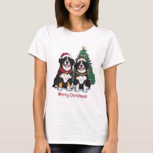 T-shirt Joyeux Noël Chiens de Montagne Bernois