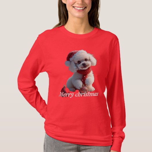 T-shirt Joyeux Noël chiot (Devant)