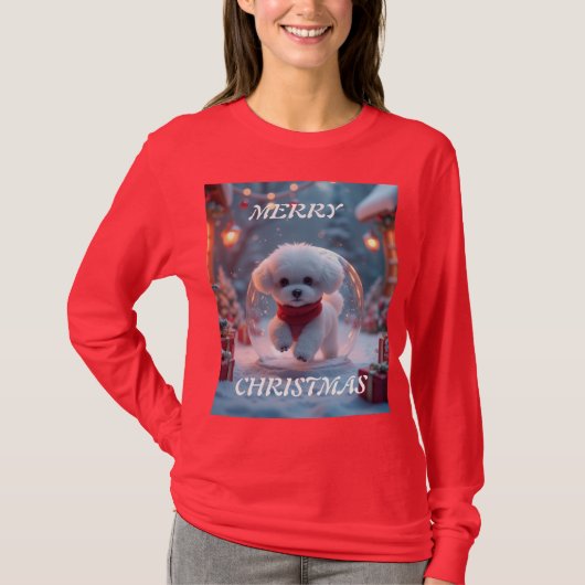 T-shirt Joyeux Noël chiot (Devant)