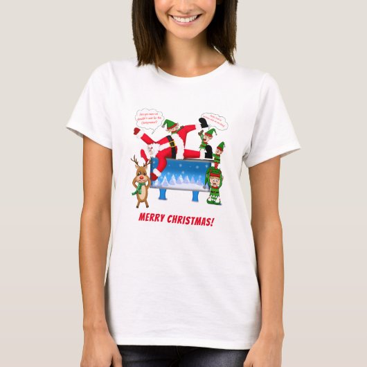 T-shirt Joyeux Noël Chiropraticien Père Noël & Elves (Devant)