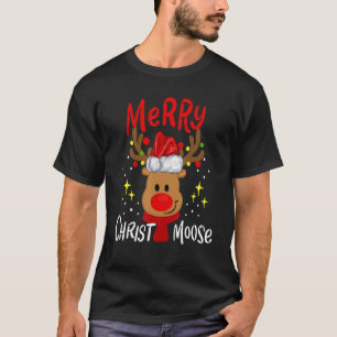 T-shirt Joyeux Noël Christmoose Moose Reindeer Deer Sa