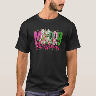 T-shirt Joyeux Noël Coloré Coquette Bow Noël Tr