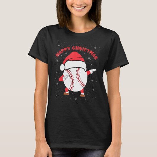 T-shirt Joyeux Noël Dabbing Baseball avec Xmas Casquette M (Devant)