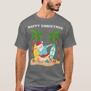 T-shirt Joyeux Noël Dabbing Père Noël Surf Board sur Tropi