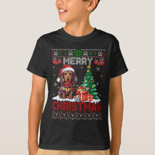 T-shirt Joyeux Noël Dachshund Amoureux des chiens Famille