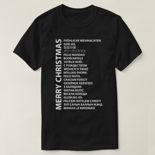 T-shirt Joyeux Noël Dans Différents Pays Langue (Design devant)