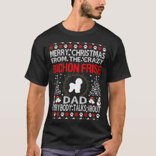 T-shirt Joyeux Noël De Bichon Frise Papa Cadeau