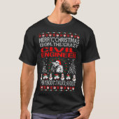 T-shirt Joyeux Noël de chandail laid d'ingénieur civil (Devant)