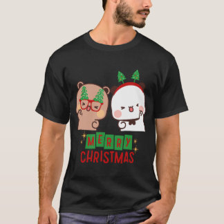 T-shirt Joyeux Noël De Dudu Bear Et Bubu Panda