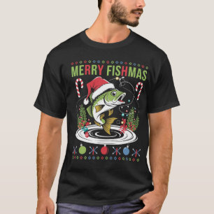 T-shirt Joyeux Noël de pêche Poisson