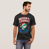T-shirt Joyeux Noël de pêche Poisson (Devant entier)