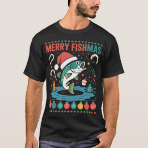 T-shirt Joyeux Noël de pêche Poisson