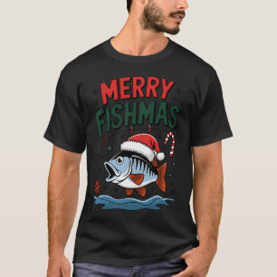 T-shirt Joyeux Noël de pêche Poisson