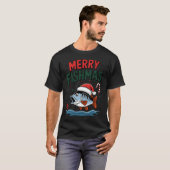T-shirt Joyeux Noël de pêche Poisson (Devant entier)