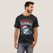 T-shirt Joyeux Noël de pêche Poisson (Devant entier)