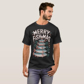 T-shirt Joyeux Noël de pêche Poisson (Devant entier)