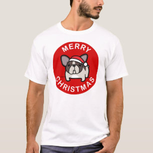 T-shirt Joyeux Noël de Père Noël pie Brindle - rouge
